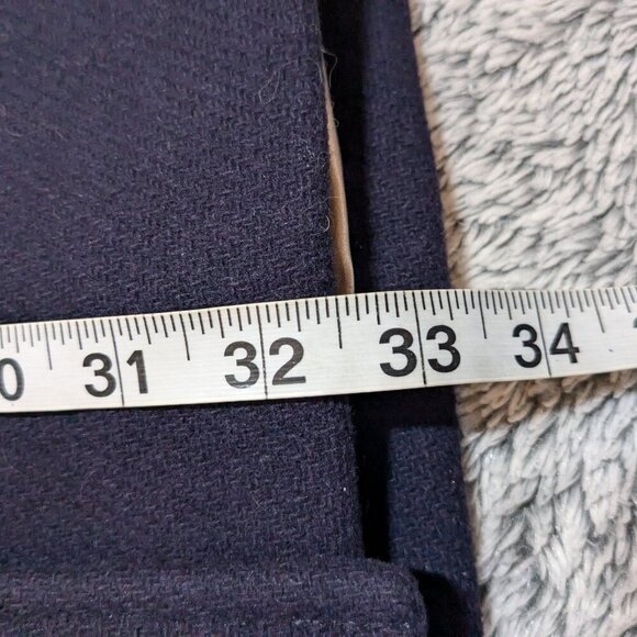 Jcrew Wool Coat Long Peacoat Hood Blue Navy Italian Stadium Cloth Nello Gori 2P - Picture 8 of 8